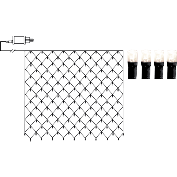 Juldekoration Utomhus Ljusnät Crispy Ice White 200x200 cm