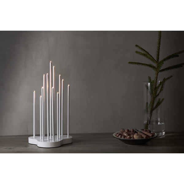 Adventsljusstake Buzz 43 cm Vit