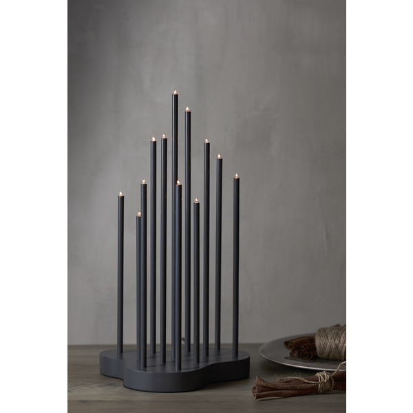 Adventsljusstake Buzz 43 cm Grå