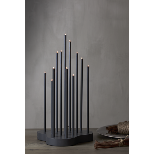 Adventsljusstake Buzz 43 cm Grå