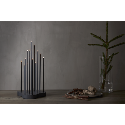 Adventsljusstake Buzz 43 cm Grå