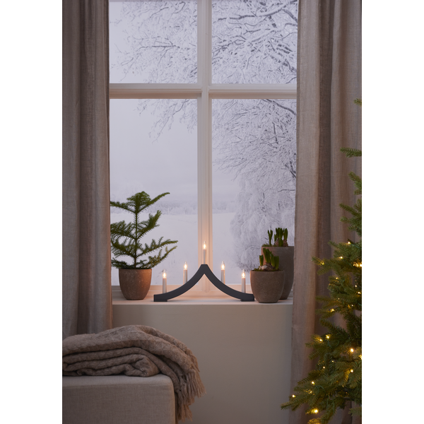 Adventsljusstake Pagod 45x6x27 cm grå