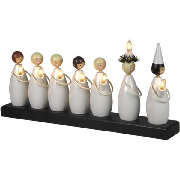 Adventsljusstake Luciatåg 48x7x22 cm