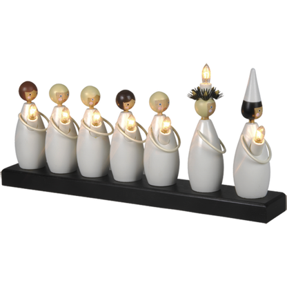 Adventsljusstake Luciatåg 48x7x22 cm