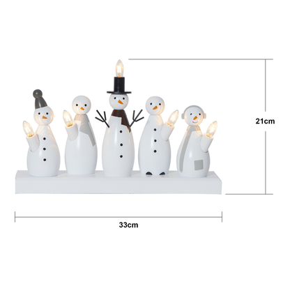 Adventsljusstake Snögubbar 33x9x21 cm