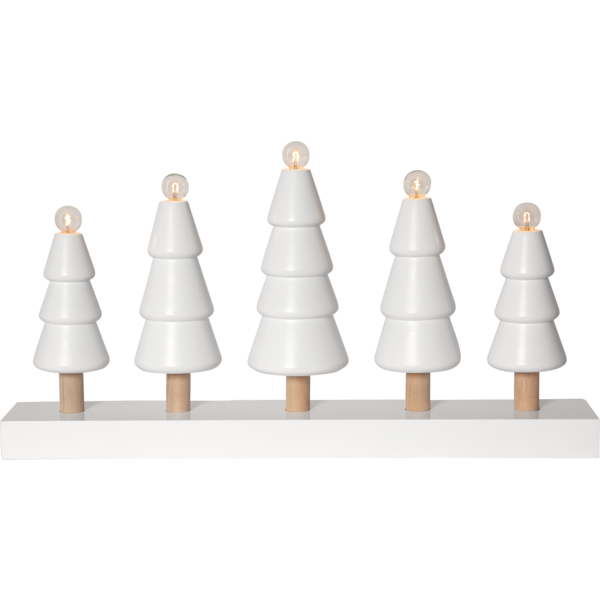 Adventsljusstake Granskog 46x8x24 cm vit