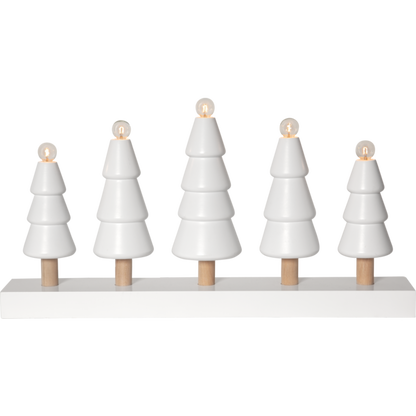 Adventsljusstake Granskog 46x8x24 cm vit