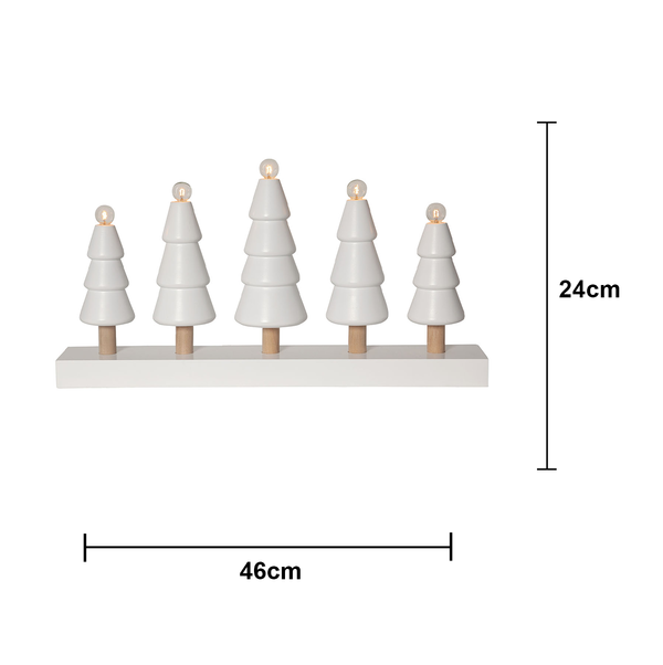 Adventsljusstake Granskog 46x8x24 cm vit