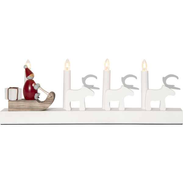 Adventsljusstake Tomten på släde 43 cm