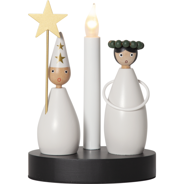 Adventsljusstake Lucia och Stjärngosse 16x10x21 cm