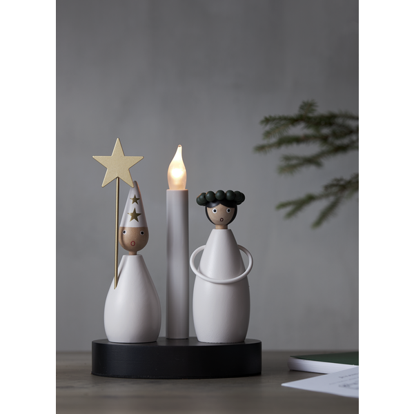 Adventsljusstake Lucia och Stjärngosse 16x10x21 cm