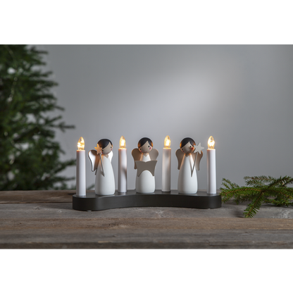 Adventsljusstake Ängel kör 31x15x8 cm