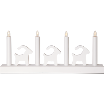 Adventsljusstake Bruse 43x7x17,5 cm Vit