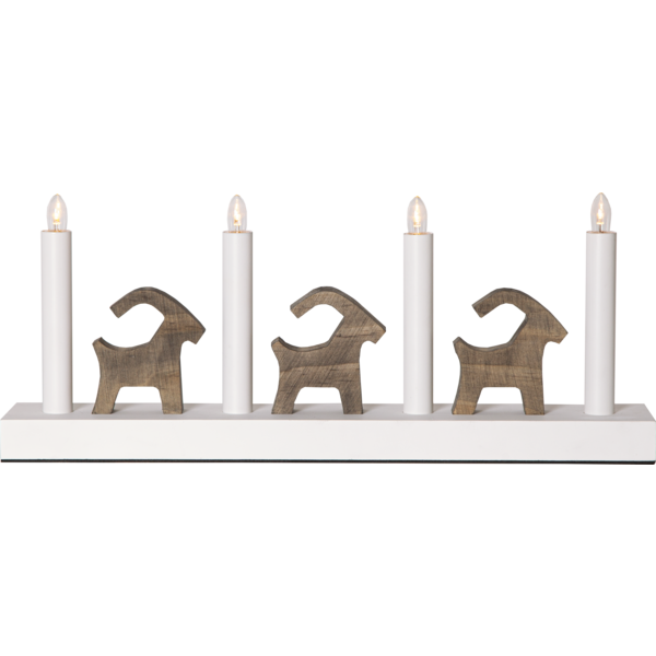 Adventsljusstake Bruse 43x7x17,5 cm Vit/brun