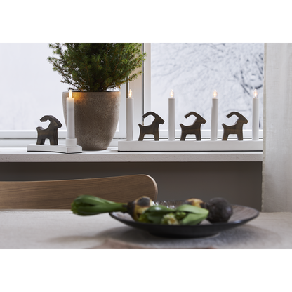 Julljusstake Bock 18x10x6,5 cm Vit/Natur