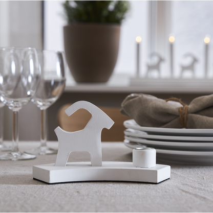 Julljusstake Bock 18x10x6,5 cm Vit