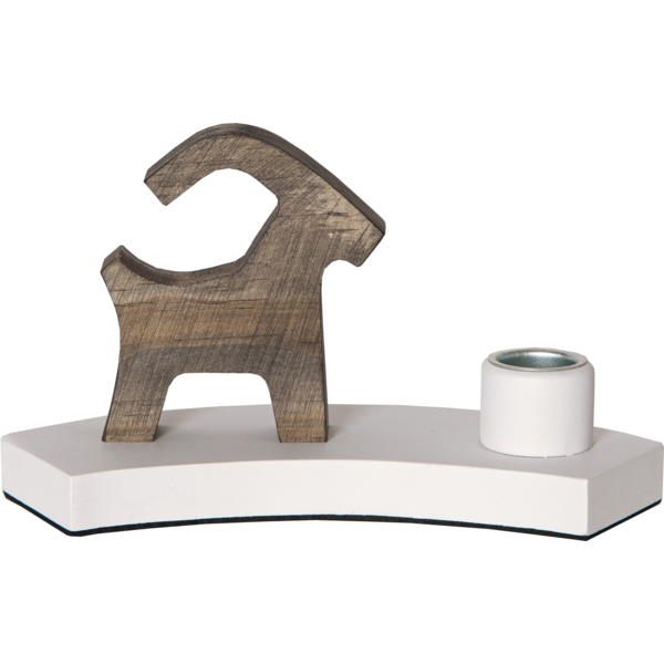 Julljusstake Bock 18x10x6,5 cm Vit/Natur