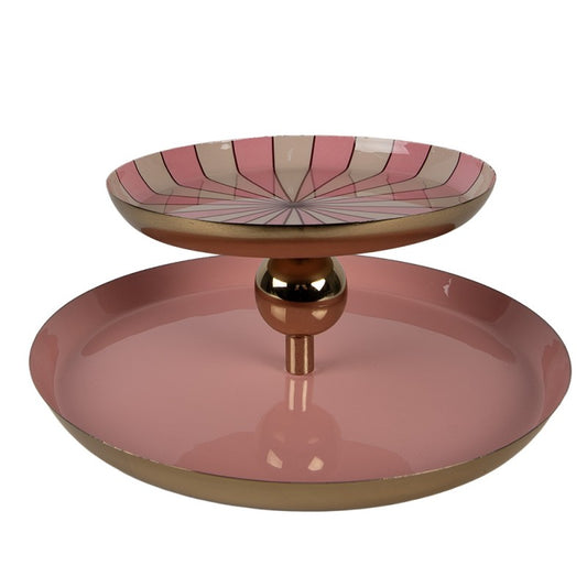 Dekorativt Fat Våningsfat Ø 30x11 cm Rosa Metall