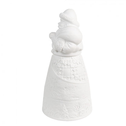 Belysning Jul Jultomte med LED-belysning Ø 9x19 cm Vit porslin