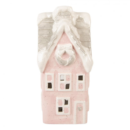 Belysning Jul Hus med LED 11x10x24 Rosa keramik