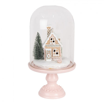 Juldekoration Inomhus Glasklocka By med LED-belysning Ø 17x30 cm Pastell