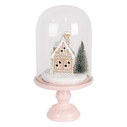 Juldekoration Inomhus Glasklocka By med LED-belysning Ø 17x30 cm Pastell
