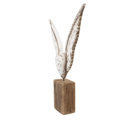 Dekoration figur med vingar 26x5x33 cm Vit Brun Trä