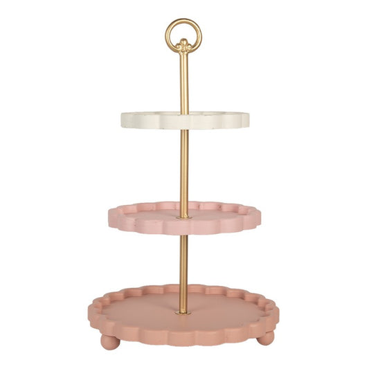 Dekorativt Fat Våningsfat Ø 30x50 cm Rosa Metall