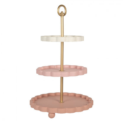 Dekorativt Fat Våningsfat Ø 30x50 cm Rosa Metall