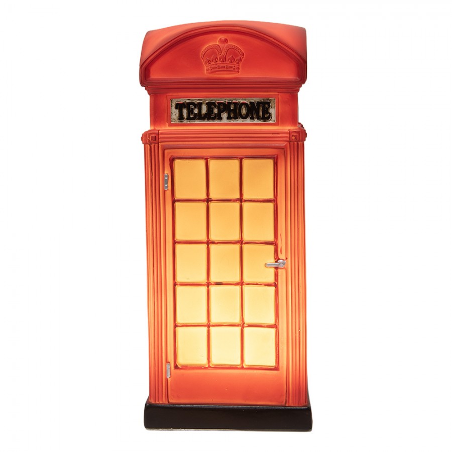 Bordslampa Telefonkiosk röd LED 23x10x10 cm