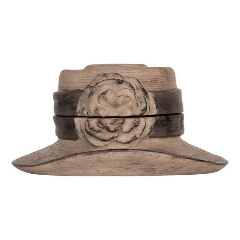 Dekoration Smyckesbox Hatt Ø 22x11 cm Brun