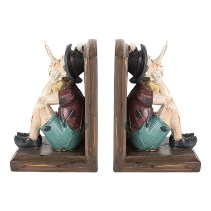 Dekoration Bokstöd Set med 2 Pinocchio 24x11x17 cm
