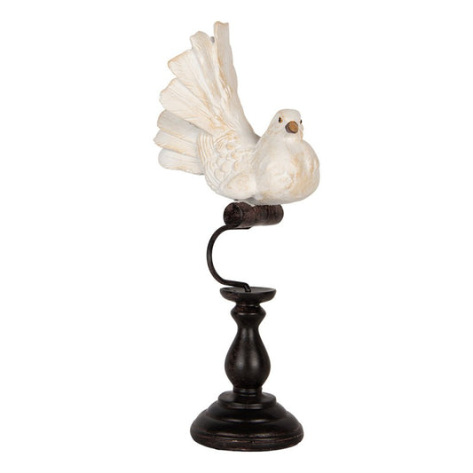 Dekoration fågel 36 cm vit