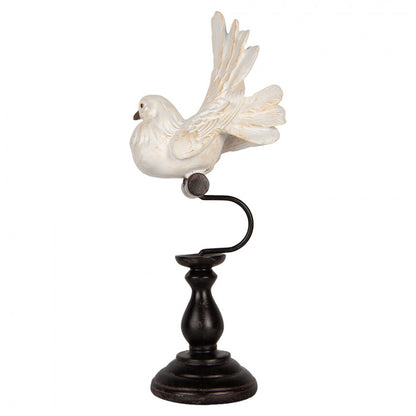 Dekoration fågel 36 cm vit