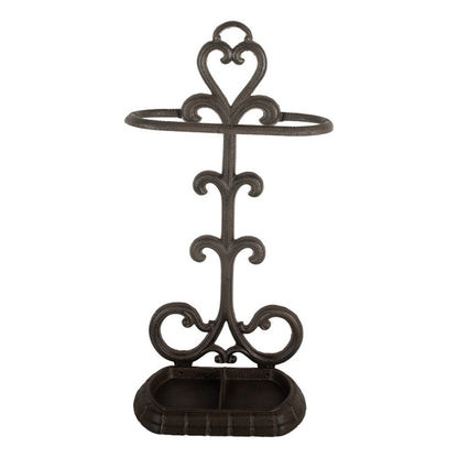 Paraplyställ 29x15x56 cm Brun Metall Hjärta