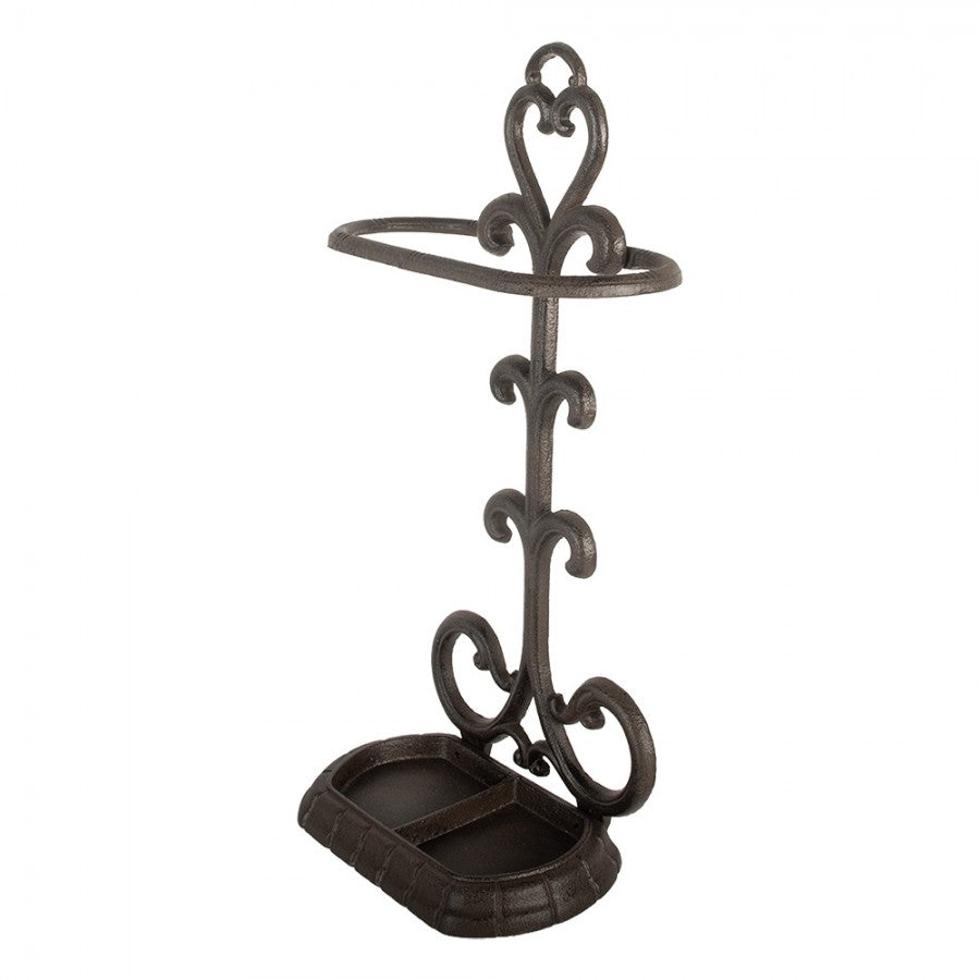 Paraplyställ 29x15x56 cm Brun Metall Hjärta
