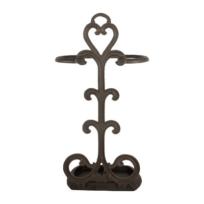 Paraplyställ 29x15x56 cm Brun Metall Hjärta