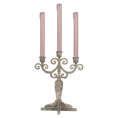 Ljusstake Metall 26x16x35 cm grå