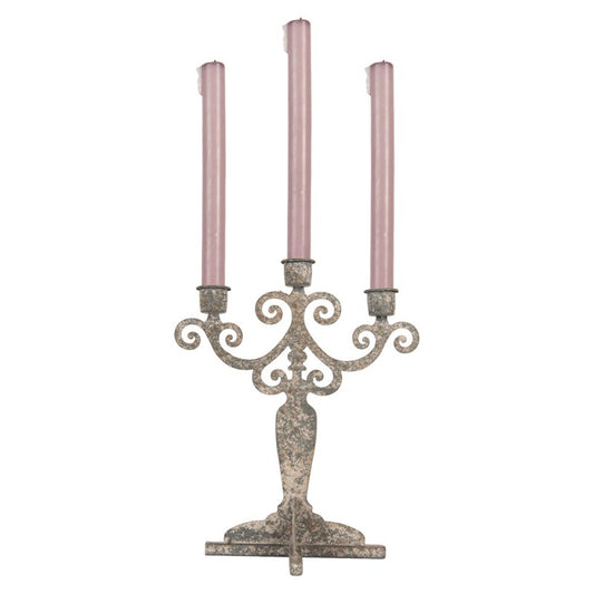 Ljusstake Metall 26x16x35 cm grå