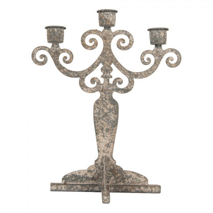 Ljusstake Metall 26x16x35 cm grå