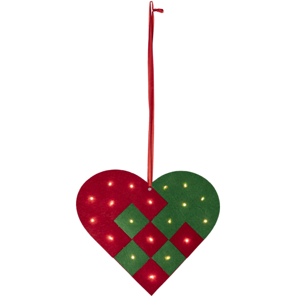 Belysning Jul hjärta filt 25x2,5x22 cm