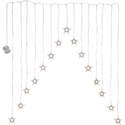 Belysning Jul Ljusgardin Star 125x120 cm