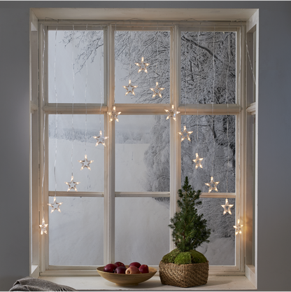 Belysning Jul Ljusgardin Star 125x120 cm