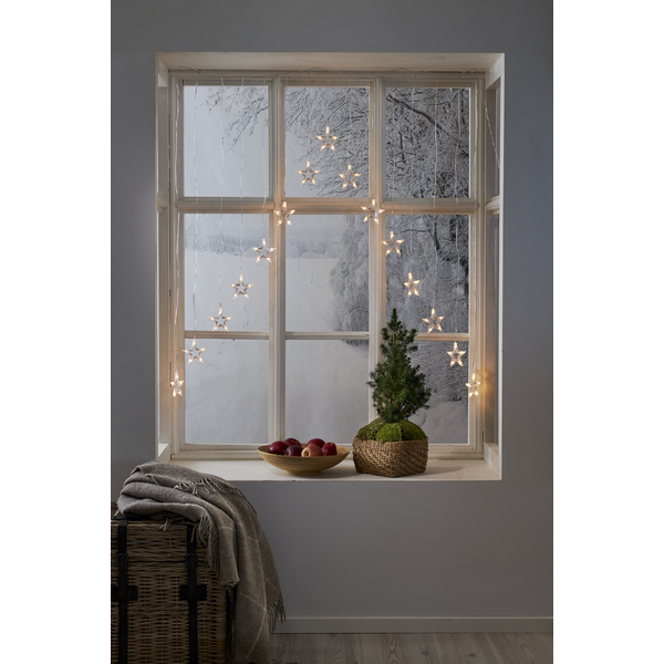 Belysning Jul Ljusgardin Star 125x120 cm