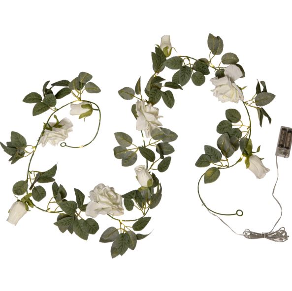 Div. belysning Ljusslinga rosor och blad 200 cm