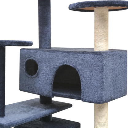 Kattmöbel Klösträd med sisalpelare 125 cm mörkblå