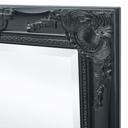 Väggspegel barockstil 100x50 cm svart
