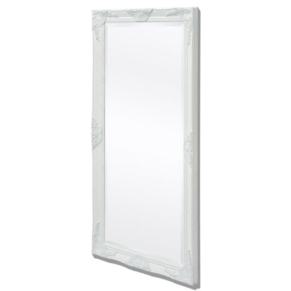 Väggspegel barockstil 120x60 cm vit