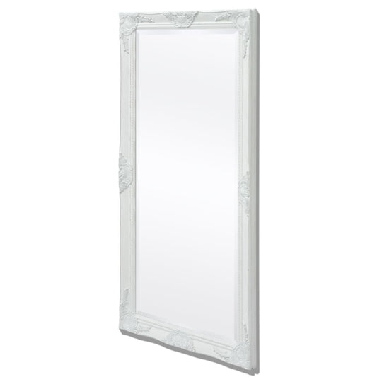 Väggspegel barockstil 120x60 cm vit