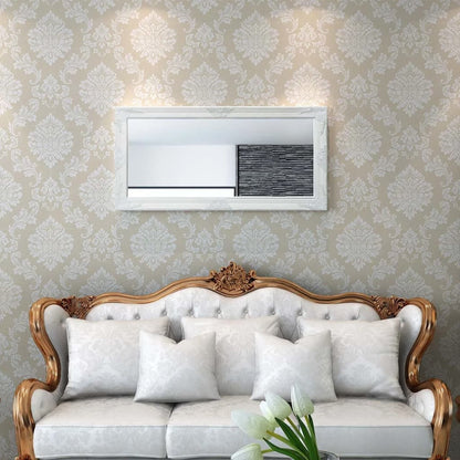 Väggspegel barockstil 120x60 cm vit